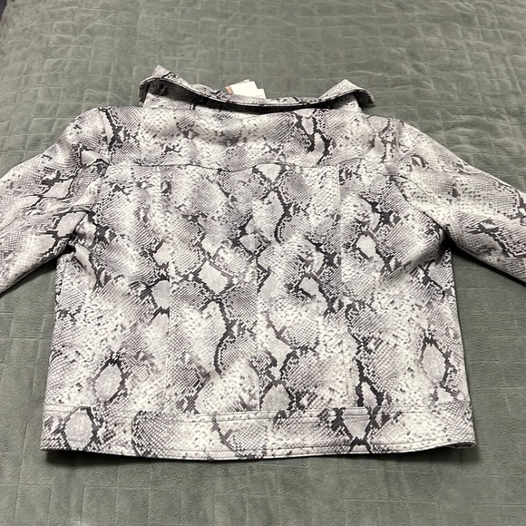 NWT Philosophy Snakeskin Jacket, Blazer, White, Gray, Moto, Faux Leather, Size M - Picture 4 of 10